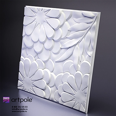 Flora 3D Plaster Panel 3D model image 1 