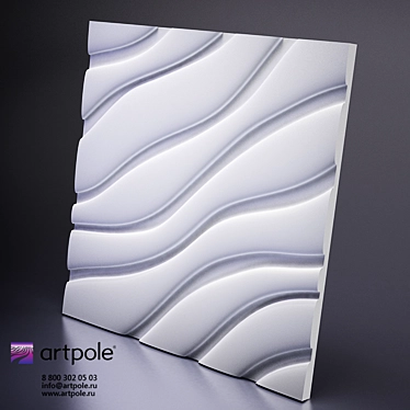 Title: Plaster Velvet 3D Panel - Artistic Gypsum Elegance 3D model image 1 