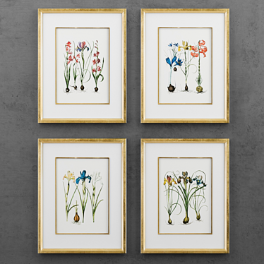 Elegant Irises: Classic & Modern Paintings 3D model image 1 