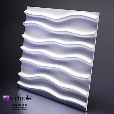 3D Plaster Stems Panel - Artistic Elegance 3D model image 1 