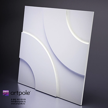 Elegant Plaster Hoop 3D Panel 3D model image 1 