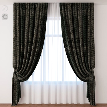 Elegant Drapery: Sophisticated Curtain for a Stylish Home 3D model image 1 