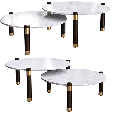 Elegant Nova Coffee Table Set 3D model image 1 