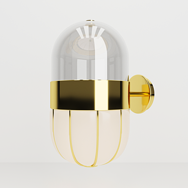 Smoked Pill Glass Wall Lamp 3D model image 1 