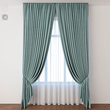 Title: Elegant Drapes for Stylish Interiors 3D model image 1 