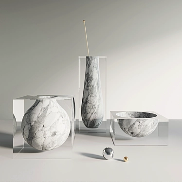 Decorative Vases with Bonus Balls 3D model image 1 