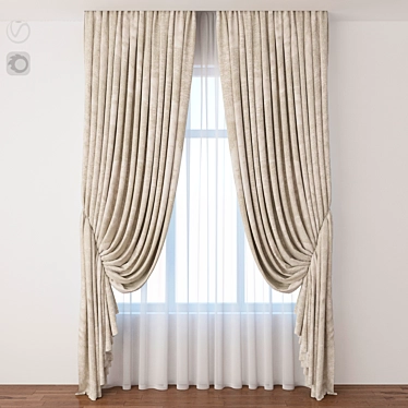 Refined Curtain Design 3D model image 1 