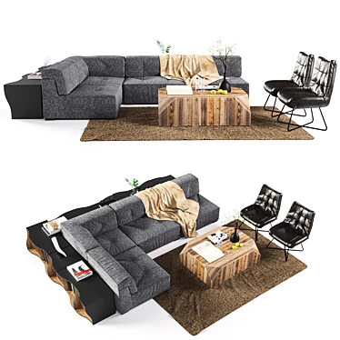 DIALMA BROWN Sofa Set - Elegant and Spacious 3D model image 1 