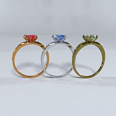 Elegant Diamond Ring 3D model image 1 