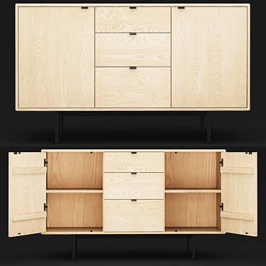 Hensley Storage Cabinets: Stylish and Functional 3D model image 1 