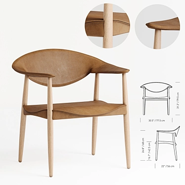 The Stylish LM92P Metropolitan Chair 3D model image 1 