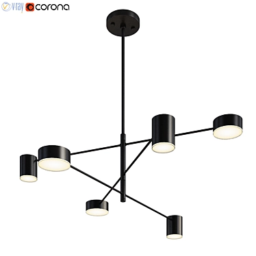 Modern Industrial Black Pendant Light 3D model image 1 