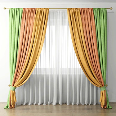 Elegant 42" Curtain 3D model image 1 
