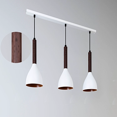 Luminex MUZA WHITE Hanging Lamp 3D model image 1 