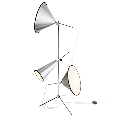 Manera 3-Light Floor Lamp: Sleek Elegance for Your Space 3D model image 1 