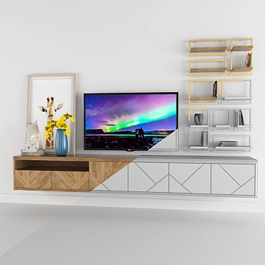 Modern Dekor Set TV Console 3D model image 1 