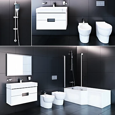 Elegant Jacob Delafon Bathroom Set 3D model image 1 