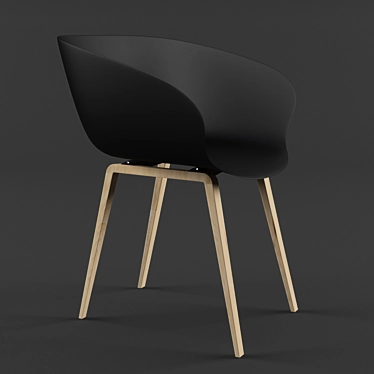 Modern Arm Chair: PP Plastic + Beechwood 3D model image 1 