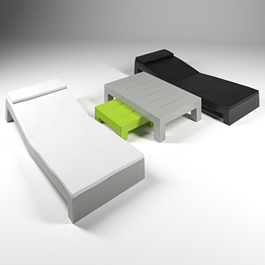 Sleek Vondom Jut Chaise Set 3D model image 1 