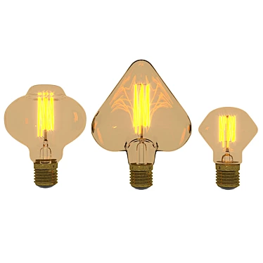 Vintage Edison Lampatron Bulbs 3D model image 1 