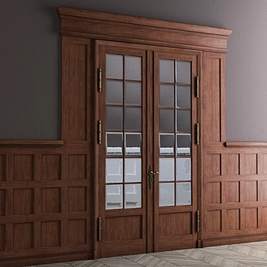 Modern Wood Wall Paneling 3D model image 1 