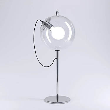 Elegant Chrome & Glass Table Lamp 3D model image 1 