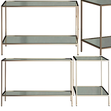 Elegant Mirrored Console Table 3D model image 1 