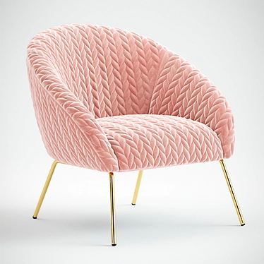 Quilted Hillside Accent Chair: Stylish Comfort for Every Space 3D model image 1 