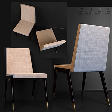 Sleek Sling Side Chair by Baker 3D model image 1 