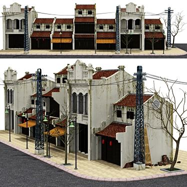 Vintage Charm: Explore the Old Town 3D model image 1 