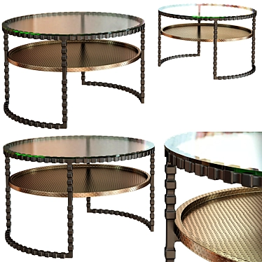 Elegant Granger Metal Coffee Table 3D model image 1 