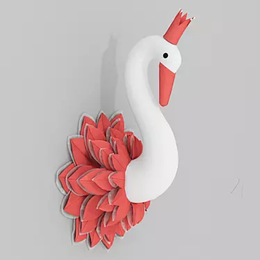 Felt Swan Decor for Nursery 3D model image 1 