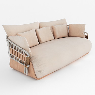 Elegant Teak Sofa: Kathryn 3D model image 1 