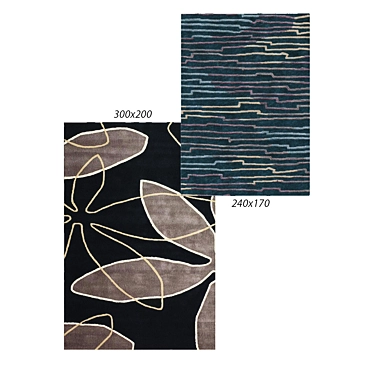 Xian Leaf Caviar Rug: Luxurious Elegance 3D model image 1 