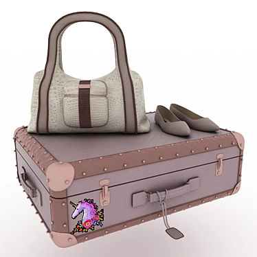Travel Essentials: Stylish Luggage Set 3D model image 1 