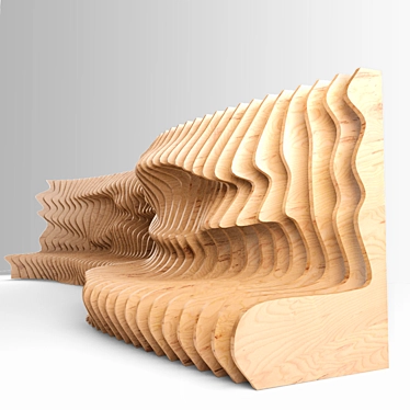 Sleek Parametric Bench 3D model image 1 