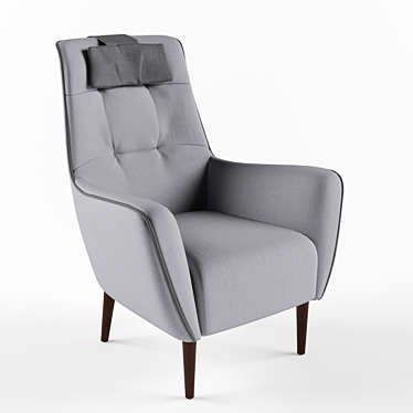 Elegant Grey Serena Armchair 3D model image 1 