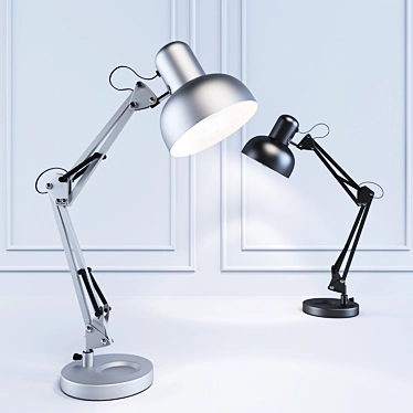 Modern Black/Silver Table Lamp 3D model image 1 