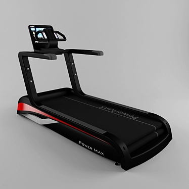 Sleek Black Treadmill - Your Personal Fitness Success 3D model image 1 