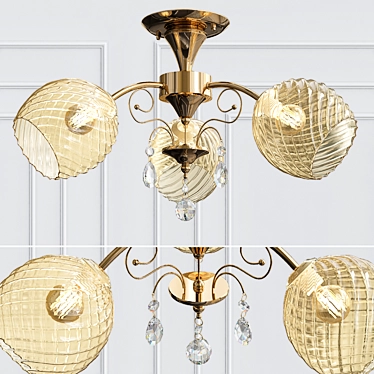 Elegance Gold Chandelier 3D model image 1 