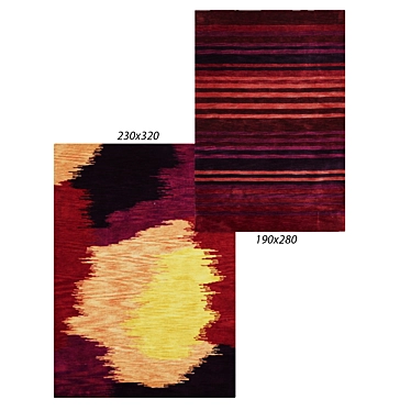 Crimson Dreams: Temple and Webster Rugs 3D model image 1 