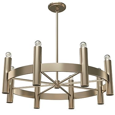 Nash Round Chandelier, 28" Nickel 3D model image 1 