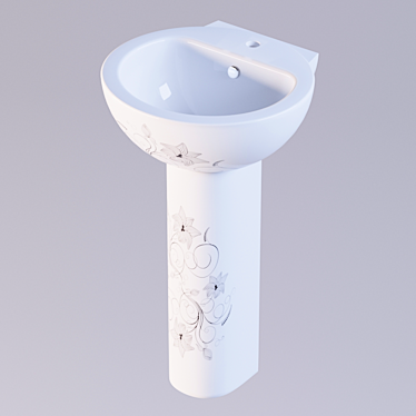 Elegant Art Flora Washbasin 3D model image 1 