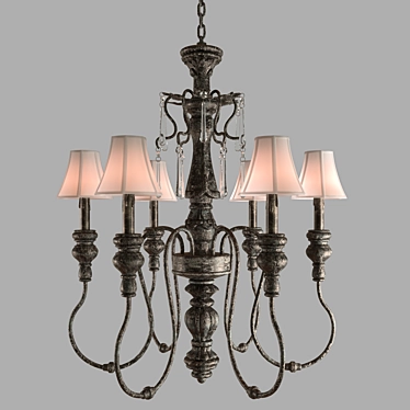 Industrial Loft Chandelier 3D model image 1 