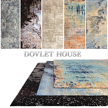 DOVLET HOUSE 5-Piece Carpets (Part 274) 3D model image 1 