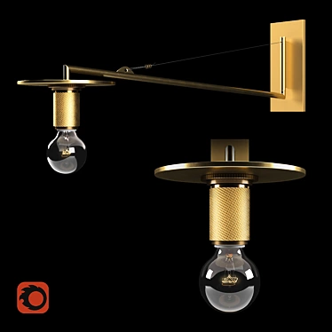 RH Utilitaire Swing-Arm Sconce - Sleek and Versatile 3D model image 1 