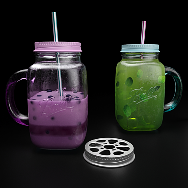 Berry Bliss Mason Jar Mug 3D model image 1 