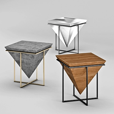  Stylish Pyramid Side Table: Variety of Models and High-Resolution Textures 3D model image 1 