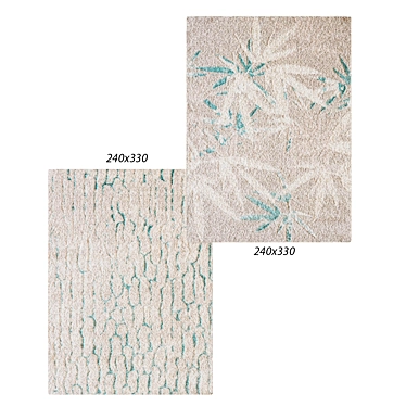 Easy Care Ice Blue Modern Rugs 3D model image 1 