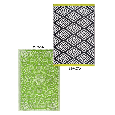 Murano Lime & Grey Valencia Outdoor Rugs 3D model image 1 